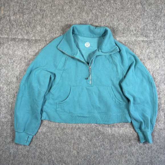 Lululemon Half Zip Scuba Women's Funnel Neck M/L Blue Athleisure LWLW3FJ65
